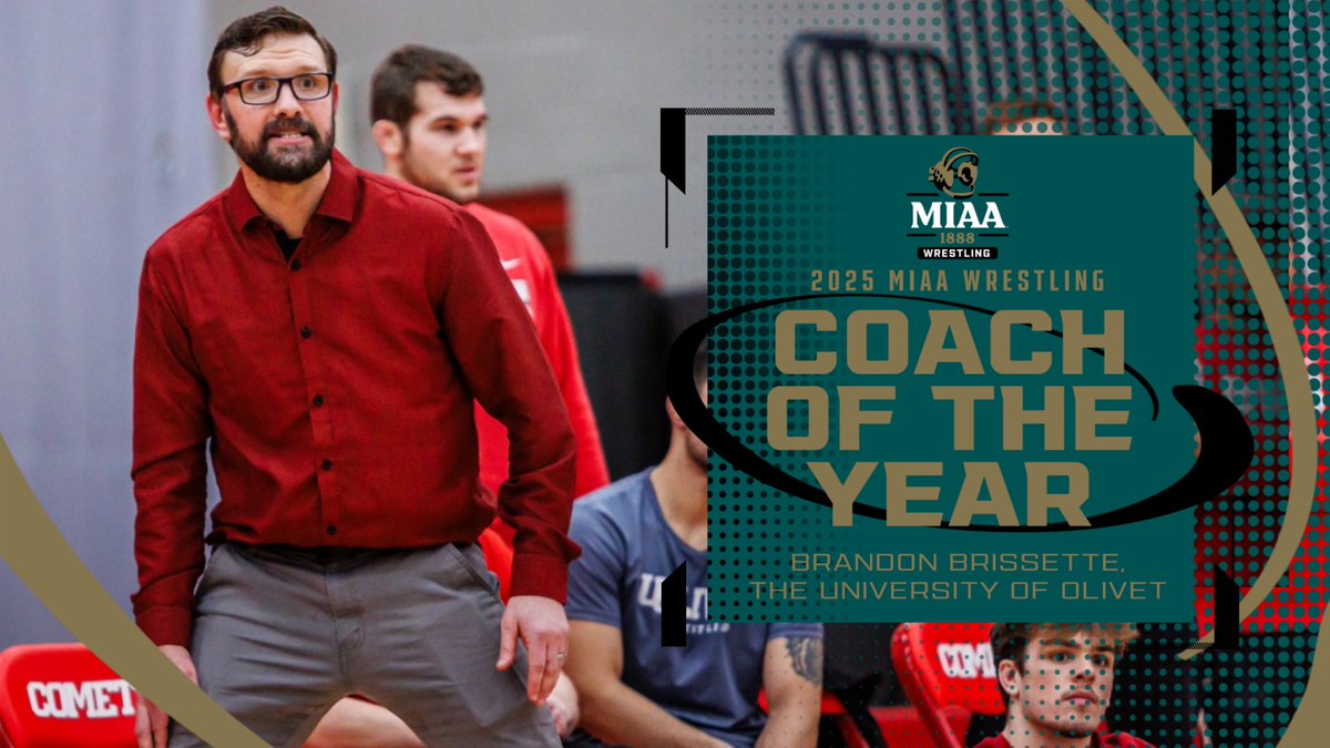 #D3MIAA Sports (@miaa1888) on Twitter photo Olivet’s Brandon Brissette Named 2025 #D3MIAA Wrestling Coach of the Year 🤼
READ -- bit.ly/41eBAYq
#MIAAwrestling #GreatSince1888 <a href="/OlivetAthletics/">The University of Olivet Athletics</a> Olivet’s Brandon Brissette Named 2025 #D3MIAA Wrestling Coach of the Year 🤼
READ -- bit.ly/41eBAYq
#MIAAwrestling #GreatSince1888 <a href="/OlivetAthletics/">The University of Olivet Athletics</a>