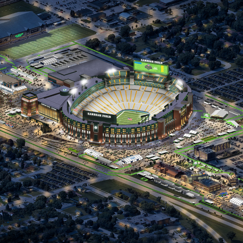 packers's tweet photo. April's big event is just around the corner 👀

Get a sneak peek of Green Bay's NFL Draft setup.
