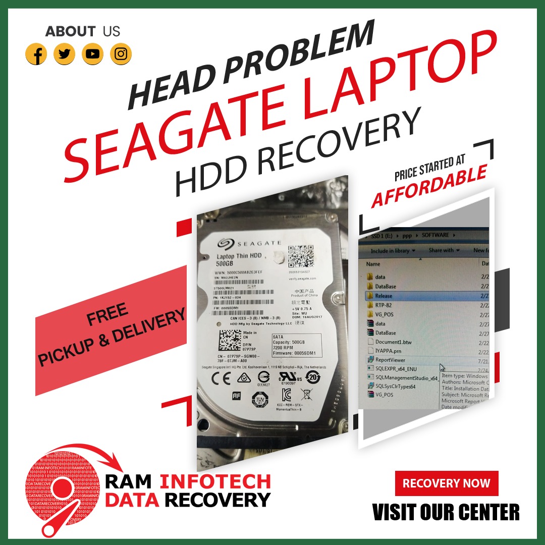 ramdatarecovery's tweet image. 🚨 Seagate Laptop HDD Head Problem? We Can Recover Your Data! 🚨

At Raminfotech Data Recovery, we specialize in Seagate Laptop Hard Drive Head Replacement &amp;amp; Data Recovery Services. 
📞 70921 14411
🌐 raminfotechdatarecovery.com/contact.html
#SeagateHDDRecovery #LaptopDataRecovery #HeadFailure