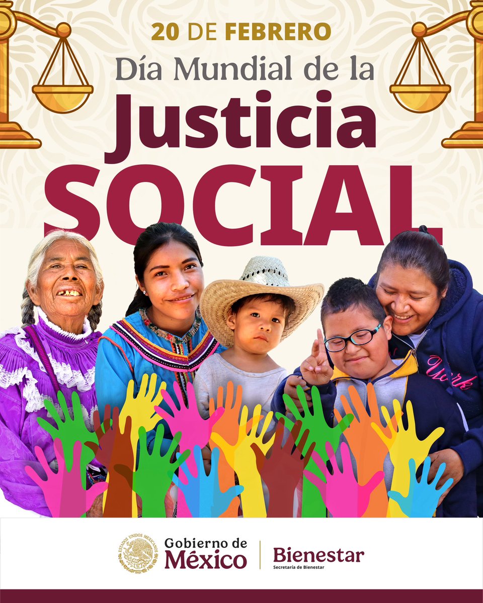 La #JusticiaSocial no es solo un ideal, es el compromiso de transformar realidades, garantizar derechos y abrir caminos de esperanza para quienes más lo necesitan.

Desde el segundo piso de la transformación, trabajamos para que el #Bienestar llegue a cada rincón del país, porque