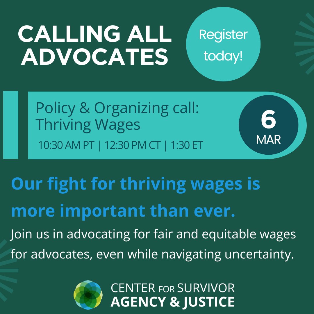 📣 Join us for the Policy &amp; Organizing Call on March 6, 2025! At 10:30 am PT | 12:30 pm CT | 1:30 pm ET, we’ll dive into the shifting funding landscape and its impact on workers in the Gender-Based Violence field.  📷 Register now – bit.ly/4gP6SL4 #AdvocacyInAction