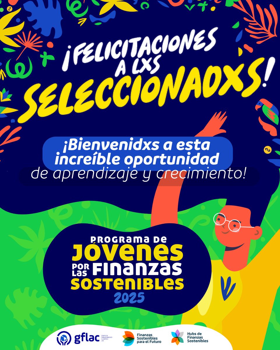 ✨ ¡Anunciamos a lxs seleccionadxs de la 5ta edición del Programa de Jóvenes por las Finanzas Sostenibles! ✨
🌍 Gracias de 💚a las + de 4,000 personas que se postularon. 💪🏼 Seguimos apostando por fortalecer capacidades y construir un futuro sostenible. 🔗 bit.ly/4gL3fWB