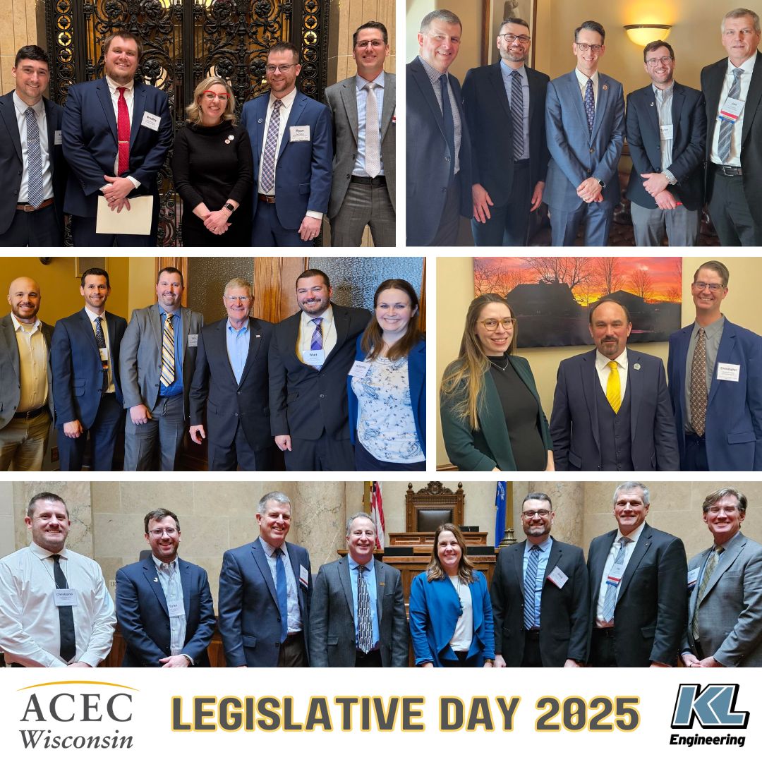 <a href="/ACECWisconsin/">ACEC Wisconsin</a> Legislative Day was a success! KL Engineering’s Brad Domasky, Matt Regnier, Chris Ehlert <a href="/chrisehlert73/">Chris Ehlert</a>, and Scott Cramer <a href="/KLEngCOO/">Scott Cramer</a> were part of several meetings with State Senators, Assembly Representative, and staffers, some of which included Robyn Vining