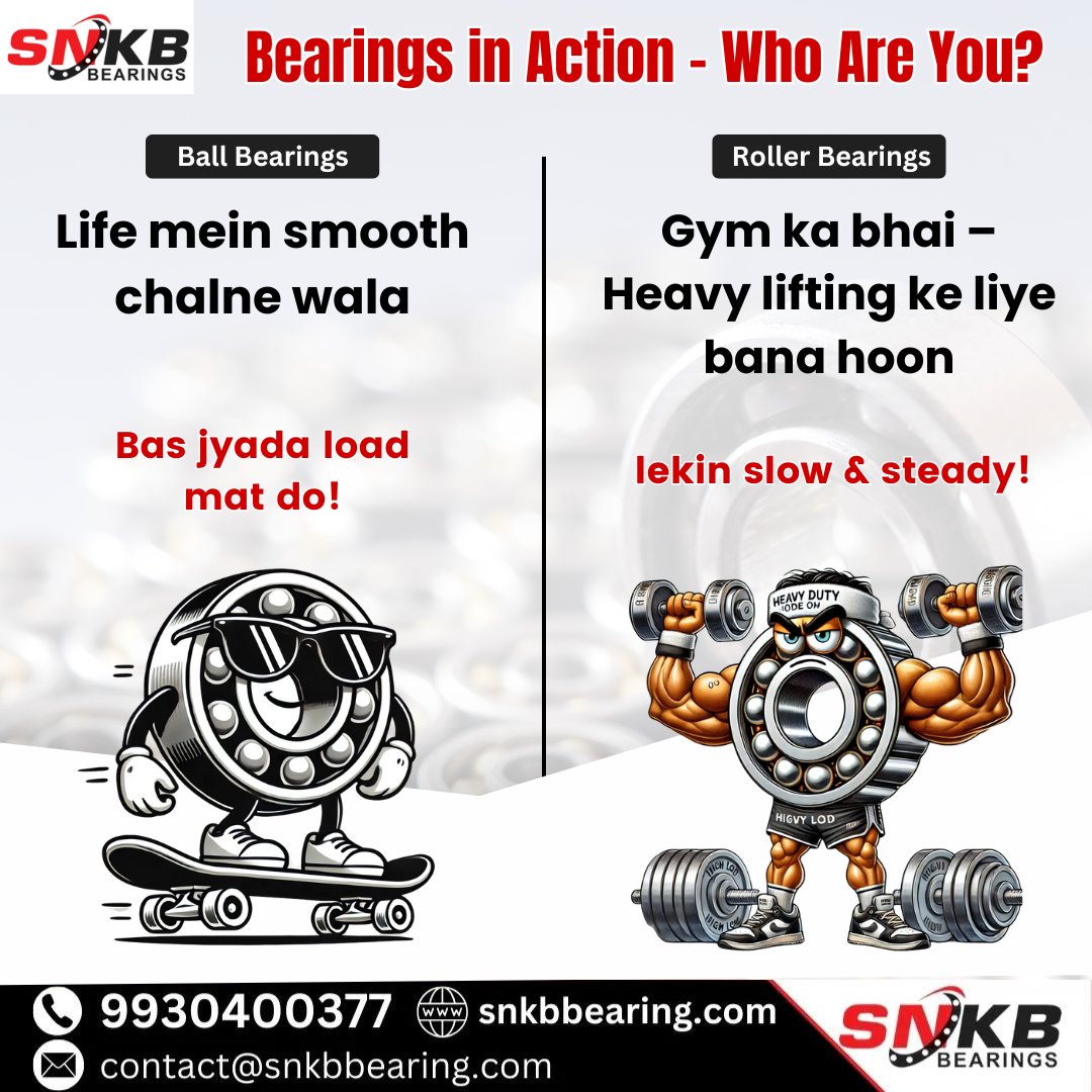 snkbbearing's tweet photo. Ball Bearings vs. Roller Bearings – Which one are you? 🛹💪 Smooth rides or heavy lifts, every bearing has its own game! ⚙️🔩 #BearingsInAction"
@snkbbearing
#SNKBBearings #Bearings #Engineering #Machinery #HeavyDuty #BallBearings #RollerBearings #Industrial https://t.co/LiYYDWu35O