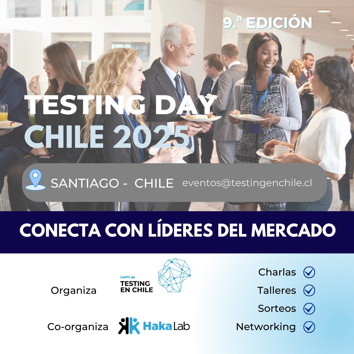 🚀 ¡Conecta con líderes del mercado en el Testing Day Chile 2025! 🔍✨ 

Sé parte de la 9° edición del evento más importante de Testing de Software en Chile, donde las principales empresas y expertos del sector se reúnen para compartir tendencias, innovaciones y mejores prácticas