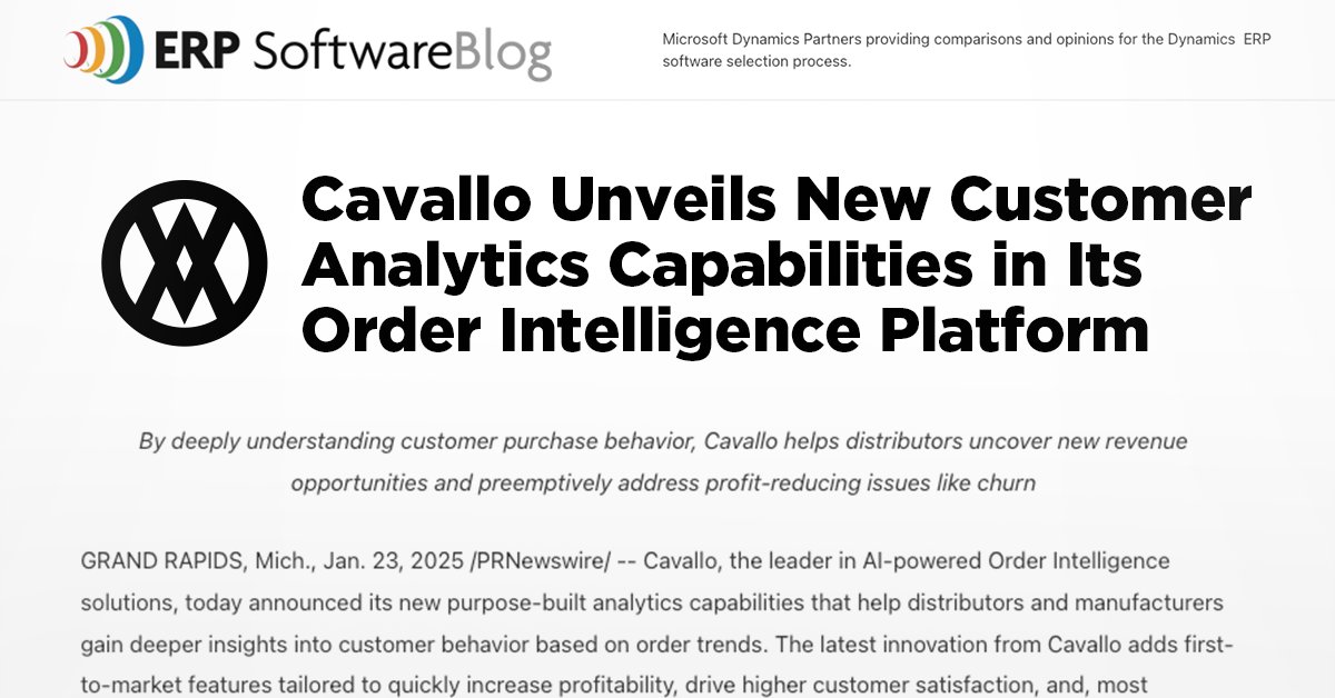 wearecavallo's tweet image. Proactively address costly churn and better engage with your most important customers: hubs.la/Q035BJfd0

#OrderIntelligence #CustomerRetention #MSDyn365 #MSDynGP #Acumatica