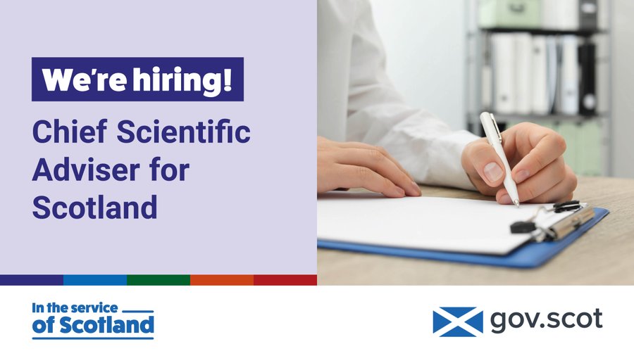 Julie Fitzpatrick, CSA (@scotscichief) on Twitter photo The Scottish Government is looking for a new Chief Scientific Adviser. Are you an exceptional leader in science with a passion for evidence-based policy? This is your chance to shape Scotlandās future. Find out more & apply jobs.gov.scot/chief-scientif⦠The Scottish Government is looking for a new Chief Scientific Adviser. Are you an exceptional leader in science with a passion for evidence-based policy? This is your chance to shape Scotlandās future. Find out more & apply jobs.gov.scot/chief-scientifā¦
