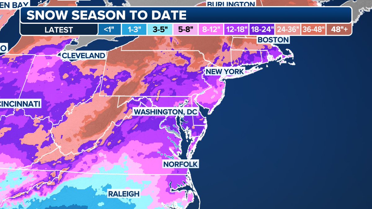 SDBrownWX's tweet image. What a great snow season for DC on south. Baltimore to Boston, though, sheesh.