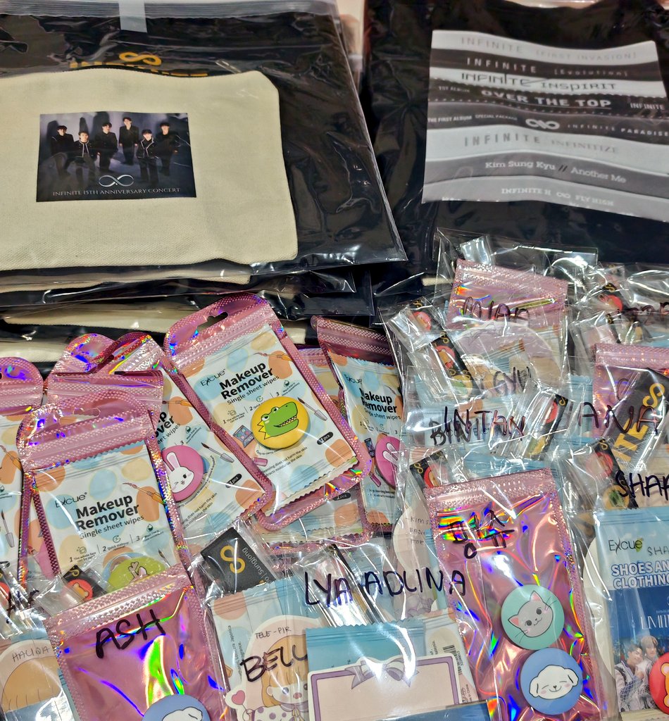 done packing all ur freebies and tote bag 🫣🫣🫣🫣 last minit punya keje #INFINITEINMY #INFINITEinKL