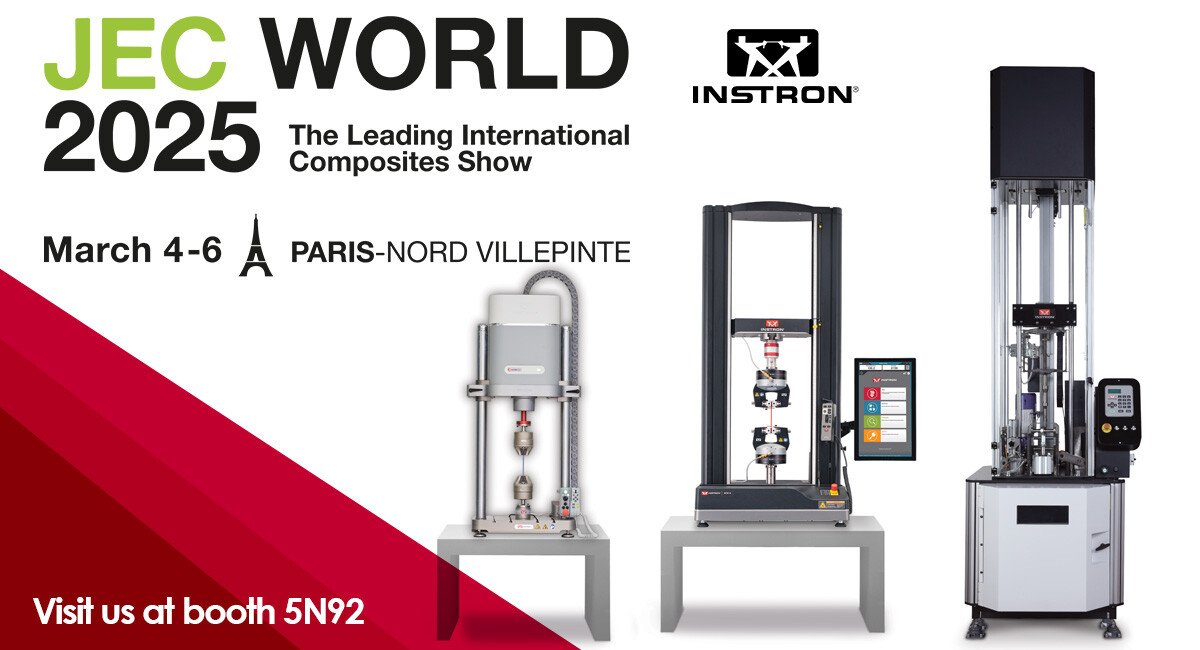 We're only a few weeks away from JEC World in Paris, and we can't wait to see you there! Stop by and visit us at booth 5N92 to talk to one of our applications experts about your needs. Register here: go.instron.com/4b7R2Kk