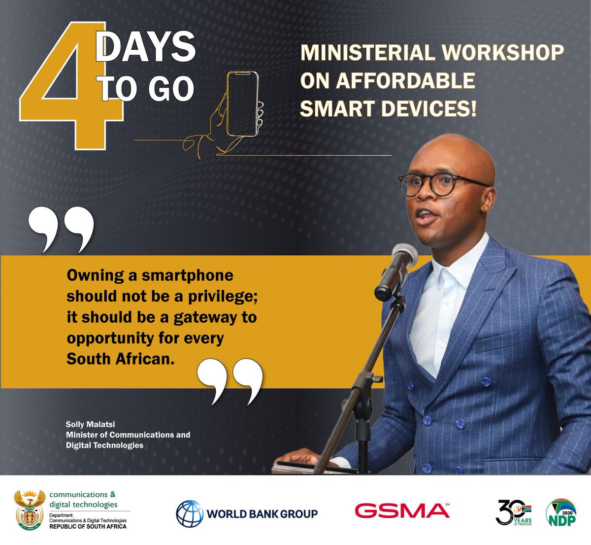 On Monday, we’re bringing together industry leaders, financial institutions, and key stakeholders to accelerate access to affordable smart devices for all South Africans. We’re seeking solutions to reduce the cost to communicate through a whole-of-society approach. 📱💻