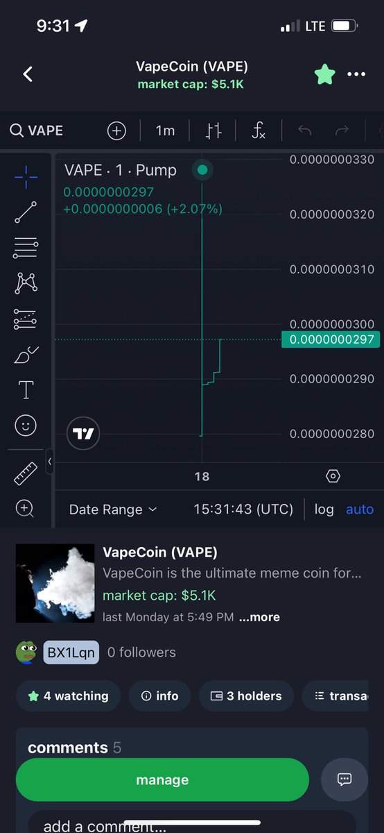 VapeCoin2025's tweet photo. $VAPE is ready to blow! 

Green candle’s incoming. Get your entry now while it’s still early. ✅🚀

CA: 7bVvmrFEnqYf1pCQDamgoaKfYDWdvjfsZoK7QB5gpump https://t.co/w6tS40Kf1F