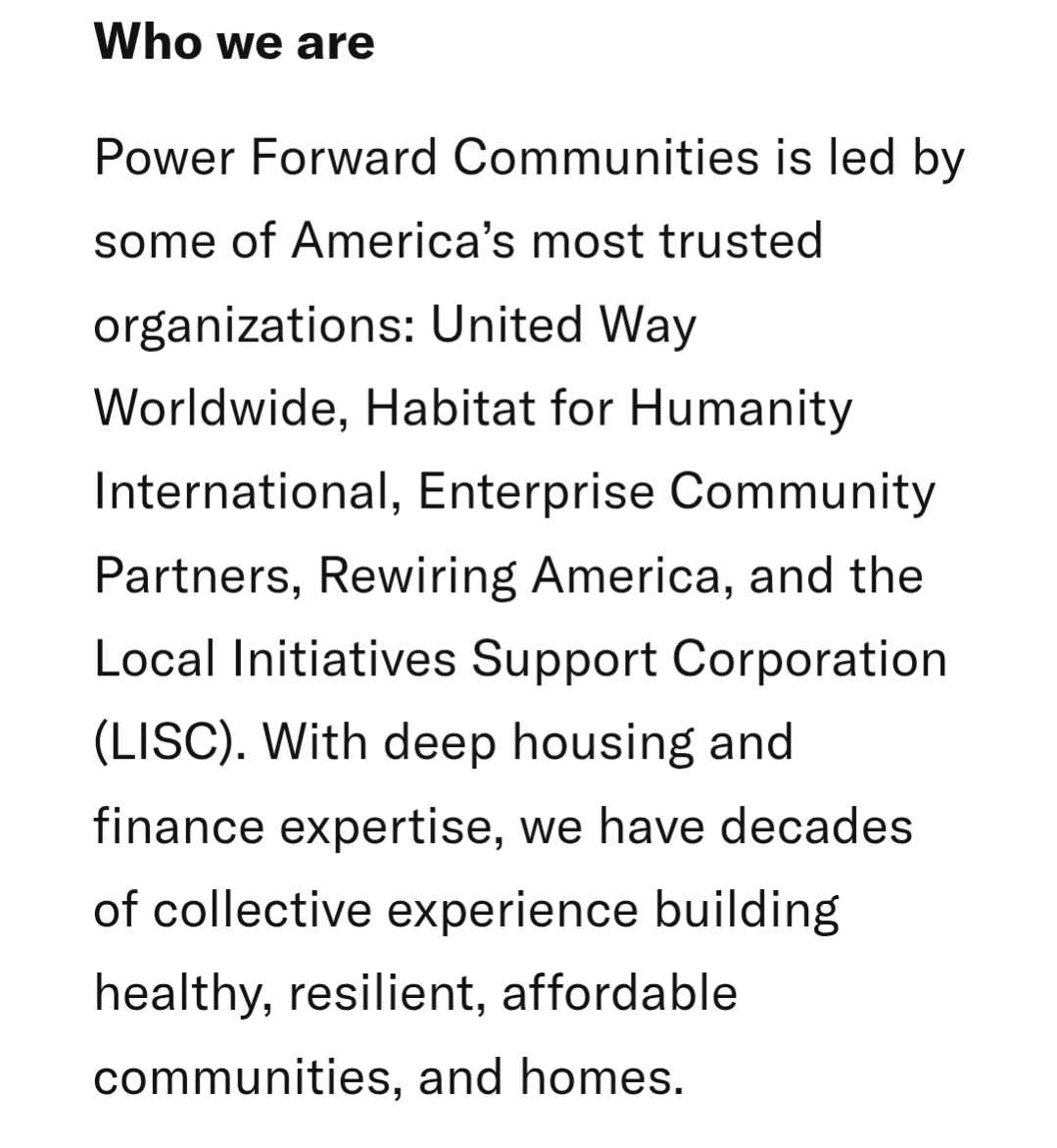 <a href="/blaireerskine/">blaire erskine</a> To be clear, the 2 billion grant went to Power Forward Communities, a coalition of known and established groups like Habitat for Humanity.

Stacy Abrams is a lawyer, and works as senior councel for Rewiring America. She's not receiving $2 billion. It's just more DOGE lies