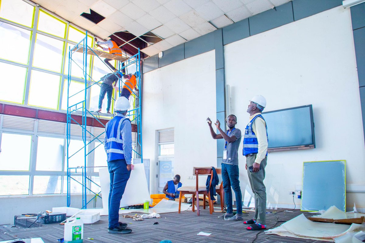 CenteTech's tweet photo. Today, the GM Product &amp; Business development @stkirenga and GM ICT Advisory &amp; Research Emmanuel Mugabi visited the auditorium at the National ICT Hub to review the ongoing developments. Get ready for a space that inspires creativity, innovation and community engagement. https://t.co/fUFVqoNhei