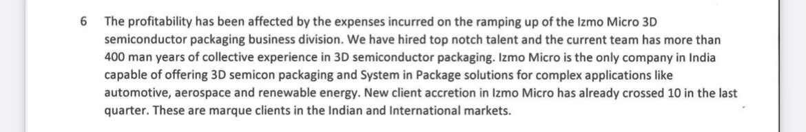 prof_of_stocks's tweet photo. Izmo ltd 
Information if anyone is holding 
Low pe stock 
Semiconductor proxy (izmo micro)
Why result is neutral ?
#StocksInFocus #stocktobuy #TataMotors  #stockmarketsindia #StocksToWatch #StockMarket  #IZMO #Izmoltd https://t.co/Voh93FPc5Z