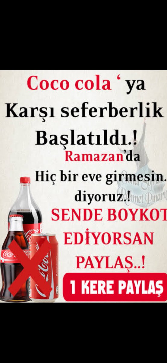 FİLİSTİN İÇİN GAZE İÇİN KOKA KOLAYA BOYKOT EDİYORUM