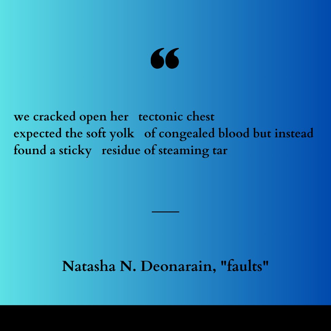 BlackForkReview's tweet image. "faults" by Natasha Deonarain is now available to read in Issue 11! Check out the full poem on our website: blackforkreview.com
#blackforkreview #faults #natashadeonarain #issue11 #poetry #poetryquote