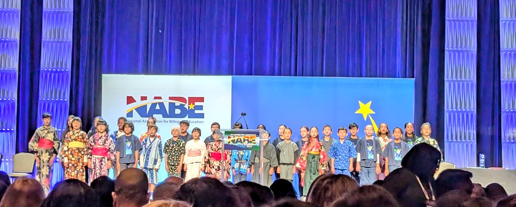 emytomita's tweet photo. So beautiful to see & listen to these DL students singing in Japanese & English! Thank you #NABE2025 for this! #FeelingSeen #mirrorandwindows #representationmatters #AsianLanguages @NABEorg https://t.co/7r0hfUFIaP