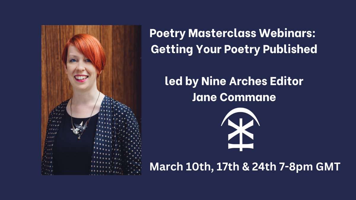 Poets, don't miss a wonderful series of <a href="/NineArchesPress/">Nine Arches Press</a> Poetry Masterclass Webinars:

Getting Your Poetry Published: 3 x 1 hour sessions led by the excellent <a href="/CommaJane/">CommaJane</a> Mon 10th, 17th and 24th March, 7-8pm.

One session (£17) or buy all three (£45).
eventbrite.co.uk/e/poetry-maste…