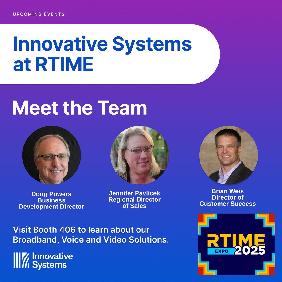 Are you attending NTCA RTIME next week? Stop by our Booth 406 or set up a time to meet here: bit.ly/3QrOP2U