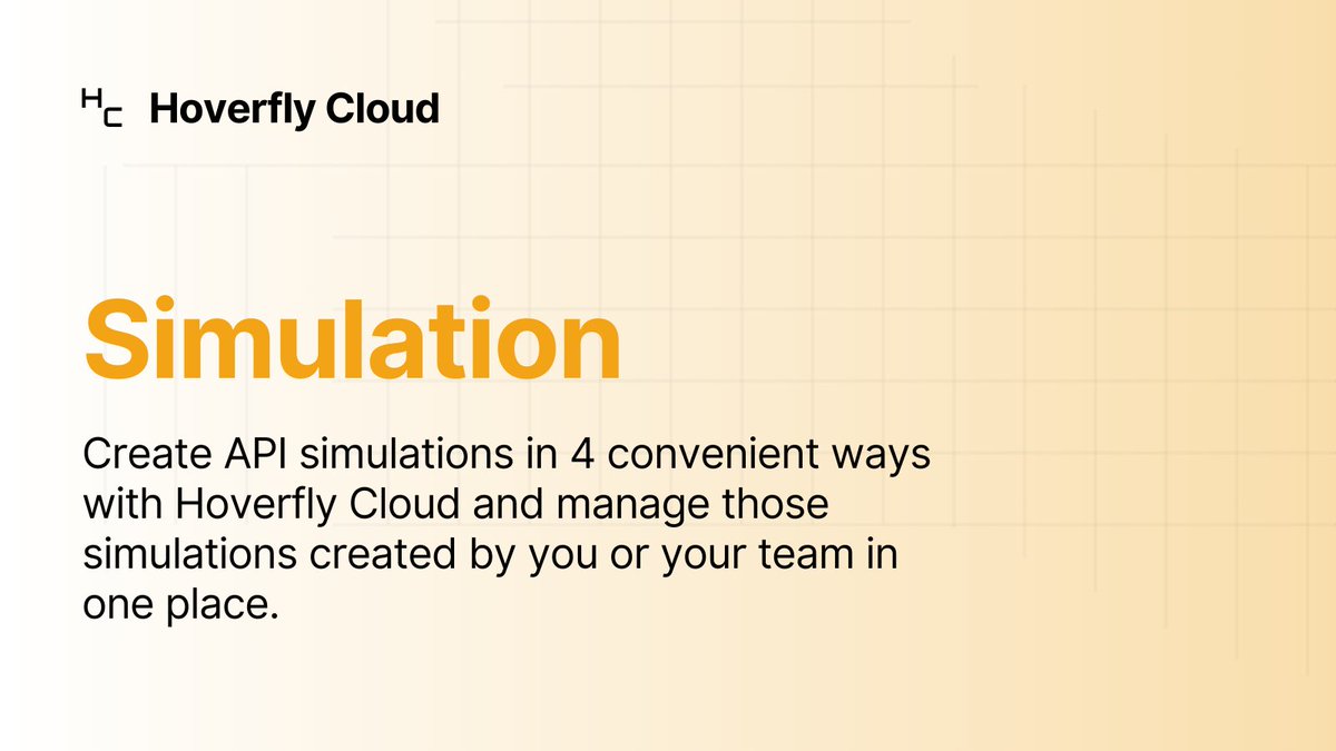 HoverflyCloud's tweet image. Learn how to create simulations with #HoverflyCloud. This guide provides an overview of the process to effectively virtualize your APIs and streamline your development workflow. Try now: hubs.li/Q036TVTk0

#APISimulation #ServiceVirtualization #API #Testing #Simulation