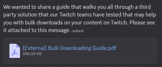 zachbussey's tweet image. Twitch has shared a "Bulk Downloading Guide" for Highlights with Twitch Partners.

I've published the guide here for all creators: tos.gg/how-to-downloa…