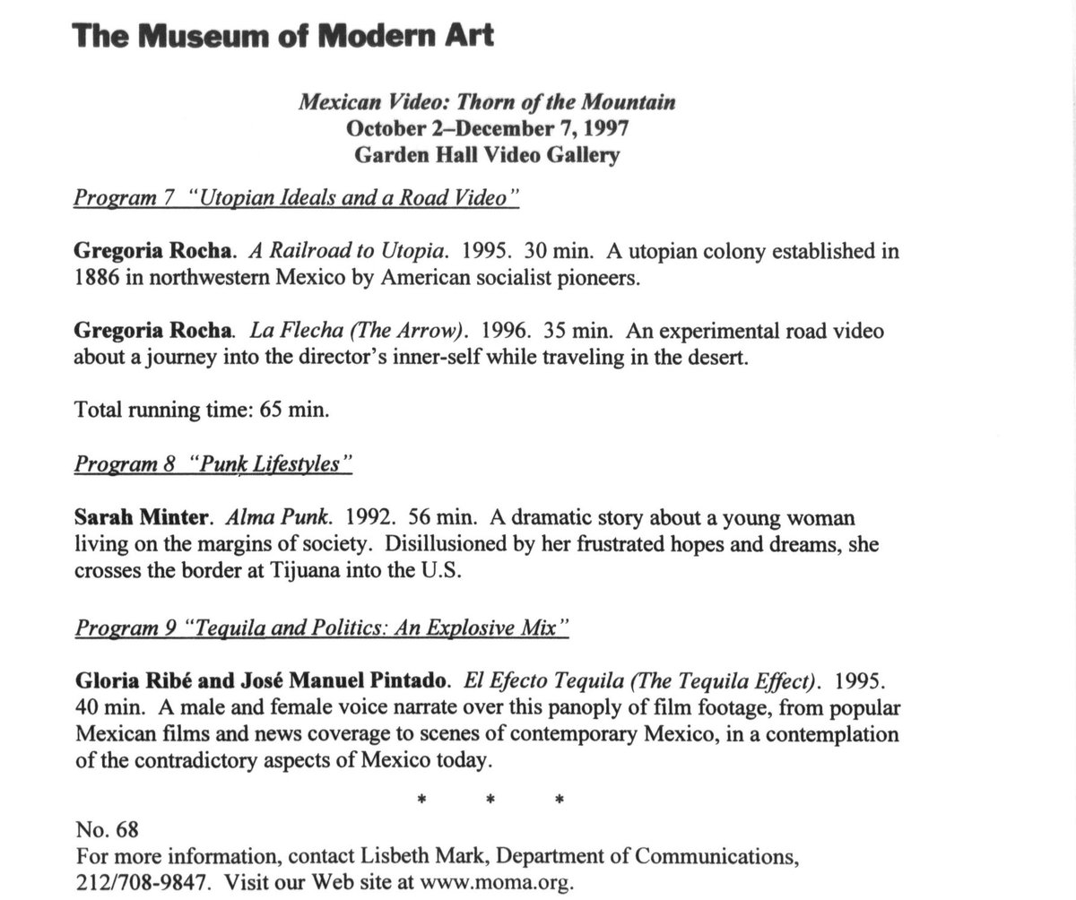 Por segunda vez se presenta #AlmaPunk de nuestra queridísima #SarahMinter en el @themuseumofmodernart La primera vez fue en 1997, la próxima este 26 de marzo a las 6:30 pm. En un programa que revisa a las morras DIY de los noventas. Por si andan por el rumbo.💥 #MexicanVideoart
