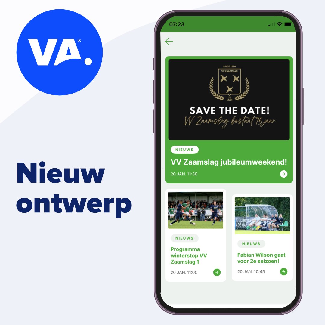 Het nieuwe design van de nieuwspagina in de VoetbalAssist ClubApp is vanaf vandaag beschikbaar!

Download de app snel als je het wil zien! 😊 #appupdate #voetbalvereniging