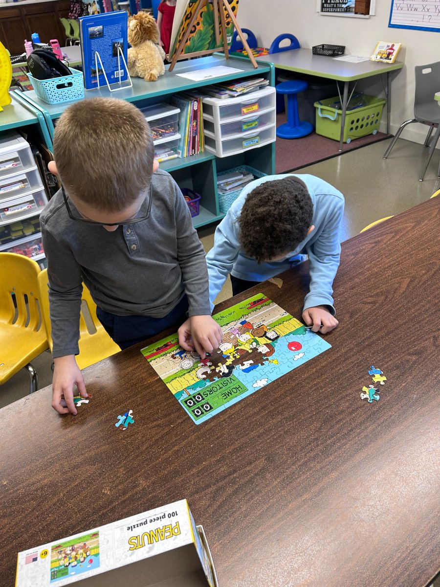 NLCSchool's tweet photo. NLCS celebrated 100 days of school on Tuesday, January 28th. Our kindergarten students celebrated this special day with many special activities. They worked in pairs to put together a 100 piece puzzle, brought in a collection of 100 items from home, and had a special snack! https://t.co/a2A9yFDb8T