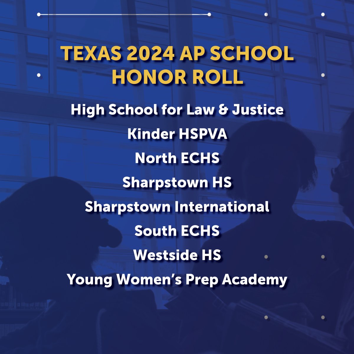 17 HISD high schools earned a spot on the Texas 2024 AP School Honor Roll! 🌟 Congratulations to these hard-working students and the educators who support them through advanced coursework. 📚 ⌨️