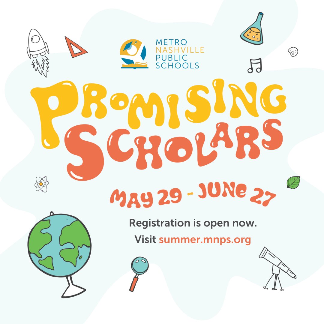 How about planning for summer on a snow day? Registration for Promising Scholars, free summer learning and fun, is now open! The program runs from May 29 to June 27. ☀️
mnps.org/students-famil…