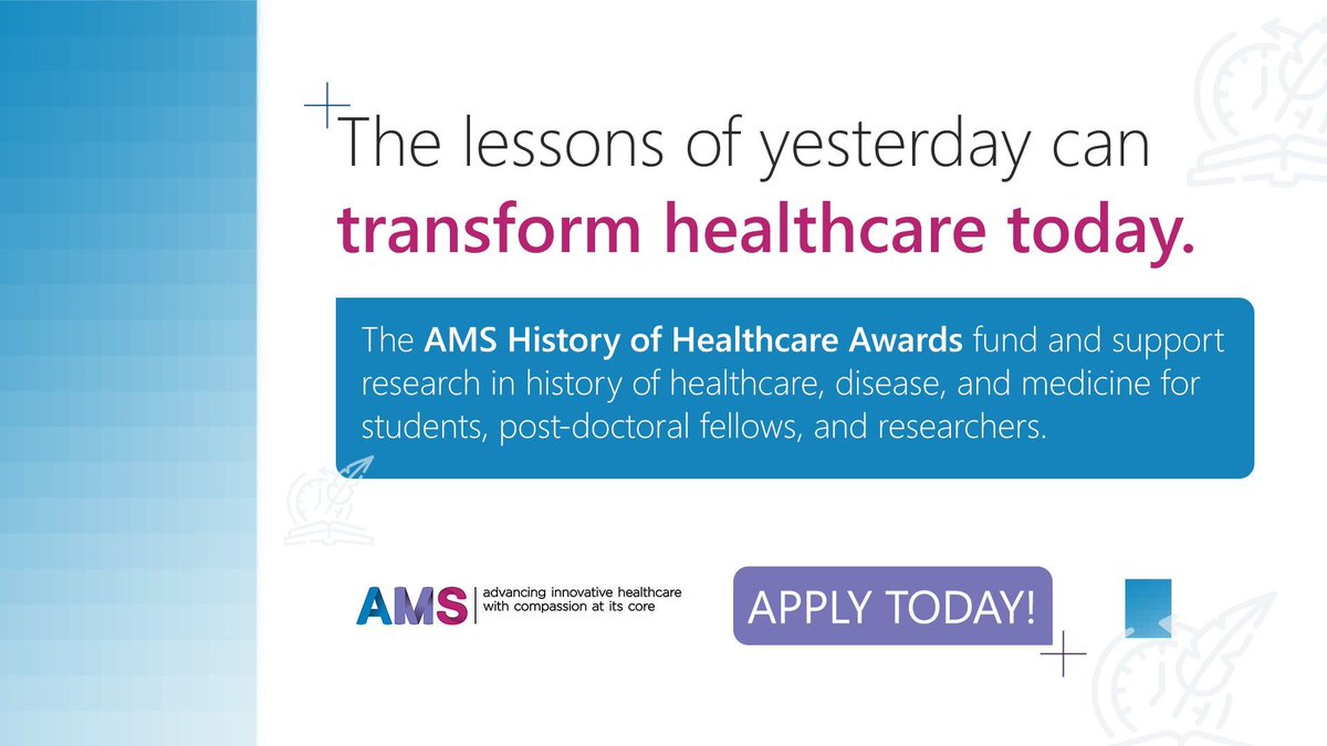 The history of healthcare education can reveal how we can better prepare future medical professionals and leaders.

Apply now for the 2025 History of Healthcare Awards to uncover these insights:
buff.ly/3NpZMQg
