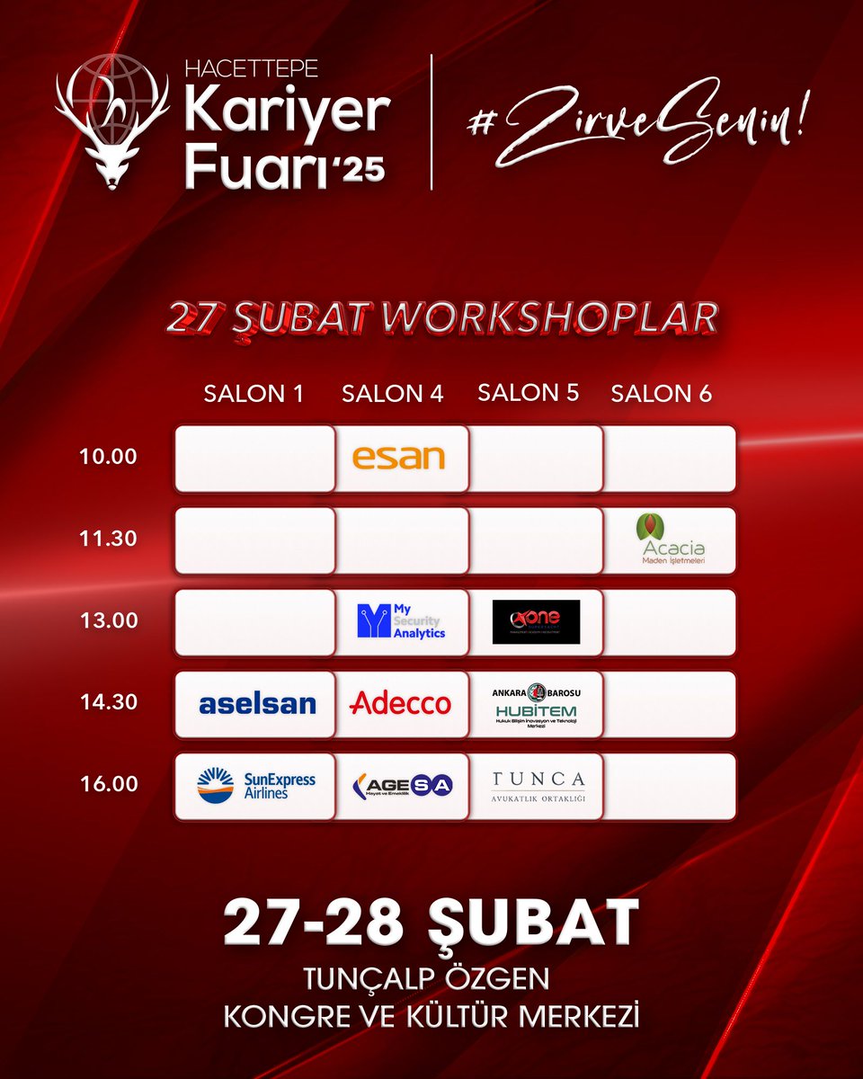 Alanında öncü firmaların workshop oturumları ve eşsiz sanal gerçeklik (VR) deneyimi ile 28 Şubat’ta sizlerle! 

Workshop oturumlarına mobil uygulama veya web sitesi üzerinden kayıt olabilir, sanal gerçeklik (VR) deneyimi için fuar alanında salonlara uğrayabilirsiniz.