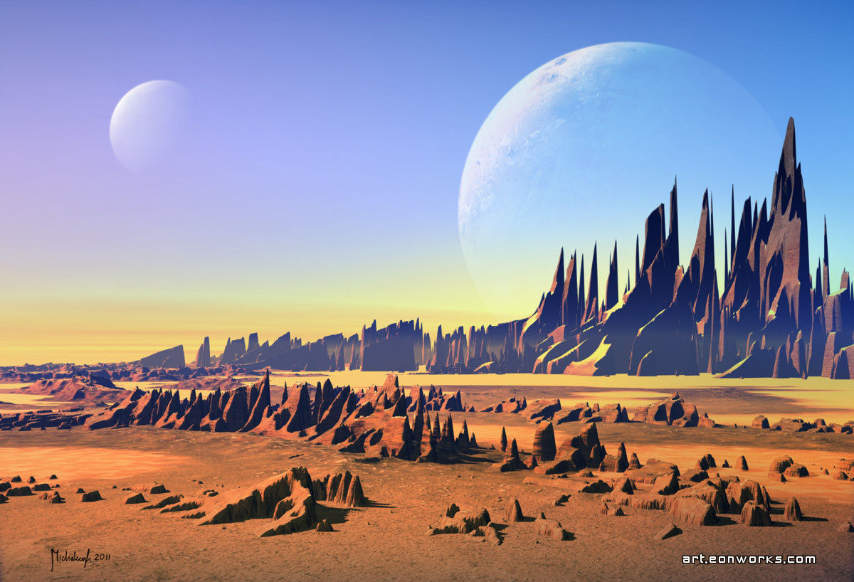 EonWorks's tweet image. Desert Moons #spaceart #ArtWork #AstronomyArt #3dart #3dcg