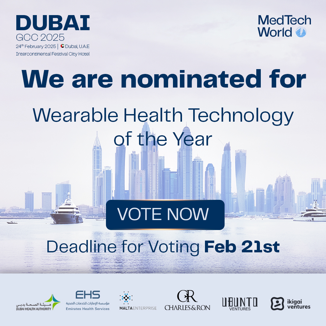 @oxiwear has been nominated for Wearable Health Technology of the Year at MedTech World Dubai🎉🎉This recognition highlights our commitment to revolutionizing continuous oxygen measurements and enhancing patient safety.

We’d love your support—vote for OxiWear using the link