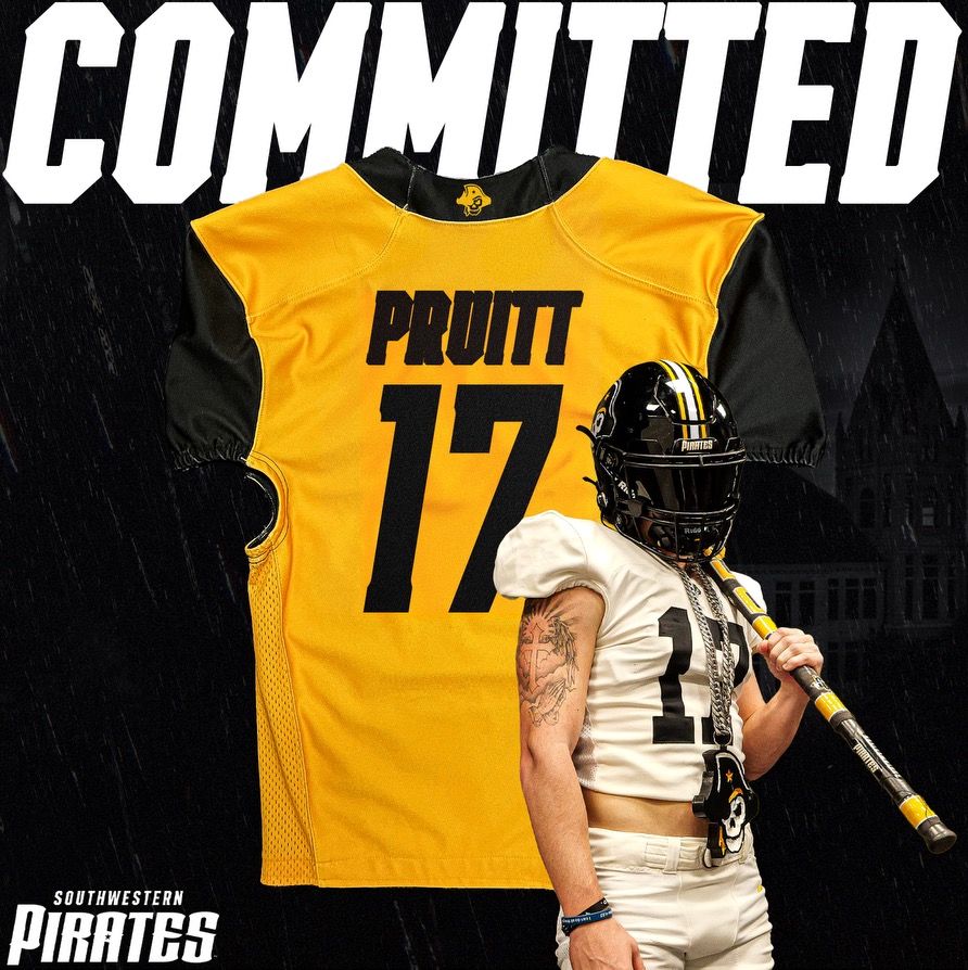 Kullin Pruitt (@kullinp) on Twitter photo I am excited and blessed to say that I have committed to continue my academic and athletic career at Southwestern University. A huge thank you to everyone who has contributed to my success over the years. #gopirates
<a href="/SUPiratesFB/">Southwestern FB</a>
<a href="/Nextlevelsports/">CoachReggieβ‘οΈβ‘οΈβ‘οΈ</a>
<a href="/recruit_FALLSFB/">Clear Falls FB Recruiting</a> I am excited and blessed to say that I have committed to continue my academic and athletic career at Southwestern University. A huge thank you to everyone who has contributed to my success over the years. #gopirates
<a href="/SUPiratesFB/">Southwestern FB</a>
<a href="/Nextlevelsports/">CoachReggieβ‘οΈβ‘οΈβ‘οΈ</a>
<a href="/recruit_FALLSFB/">Clear Falls FB Recruiting</a>