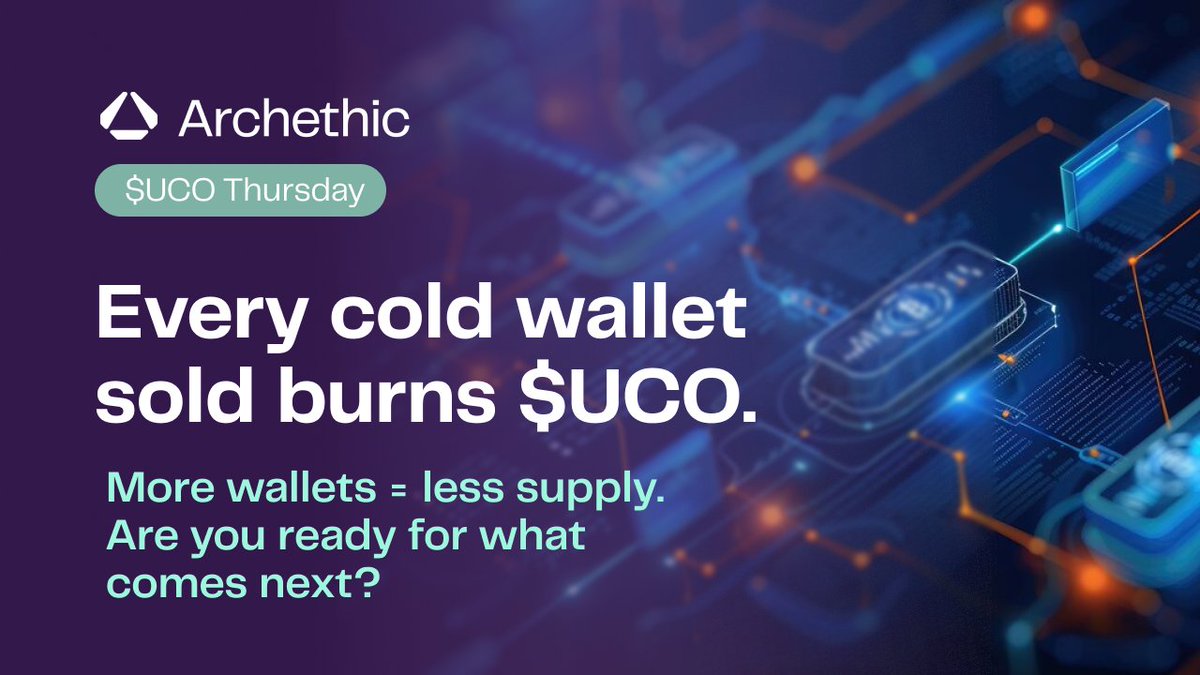 🔐 Archethic’s Cold Wallet + $UCO = The Future of Secure Crypto

Every biometric cold wallet sold burns $UCO, shrinking supply with each new user.

🔥 $UCO fuels transactions, governance, and reduces supply with every wallet sold.

💡 More wallets. More adoption. Less supply. Are