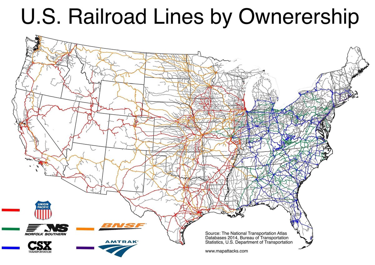 TrashPanda08x's tweet photo. One month with no DEI and the fucking FRA can't post the correct map.

They posted the Amtrak map, not the freight rail map https://t.co/oOFI9znvfH