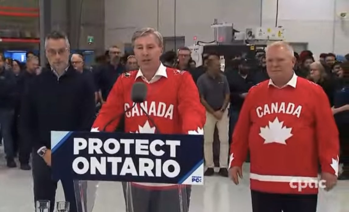 RichardCityNews's tweet photo. NEW - Nova Scotia Premier Tim Houston introduces Doug Ford at a campaign event in Milton. Ford is set to take reporter questions for the first time in 10 days. https://t.co/4o9wyUrDvj