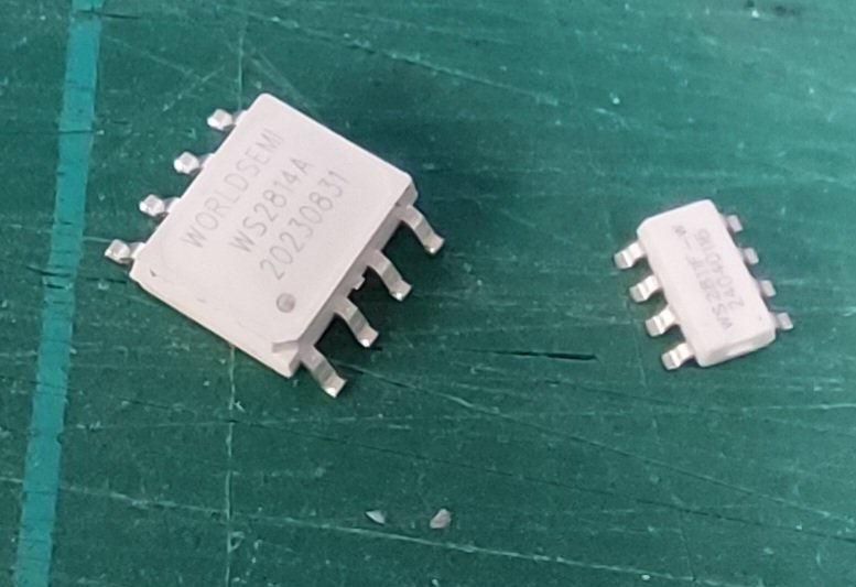 mikelectricstuf's tweet image. Worldsemi make some of their LED drivers in white packages.
Apart from optoisolators, ever seen any other non-black chips?