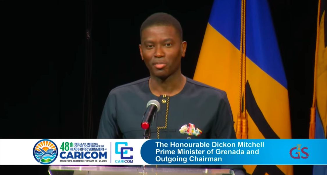 Dickon Mitchell, Prime Minister of Grenada during his opening speech at the 48th Ordinary Meeting of the Conference of Heads of Government of
<a href="/CARICOMorg/">CARICOM: Caribbean Community</a> urged CARICOM to maintain the demand that the blockade against its sisters and brothers of #Cuba be lifted