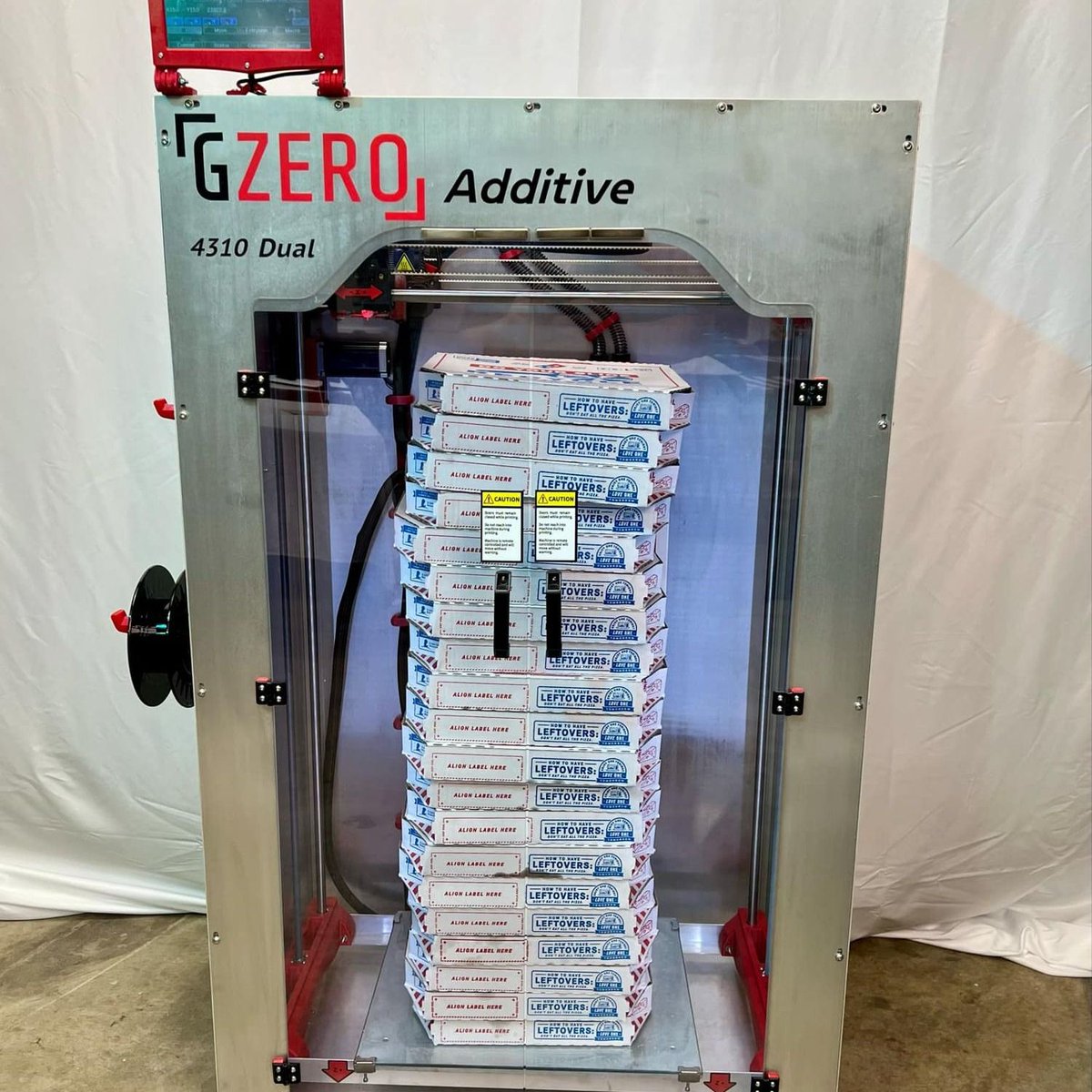 Fun fact: the GZERO Additive 4310 model #3Dprinter can hold 20 large pizzas. We recommend setting the bed temperature to 95C for this application.·
·
·

#gzeroadditive #3dprinting #3dprint #additivemanufacturing #madeinamerica