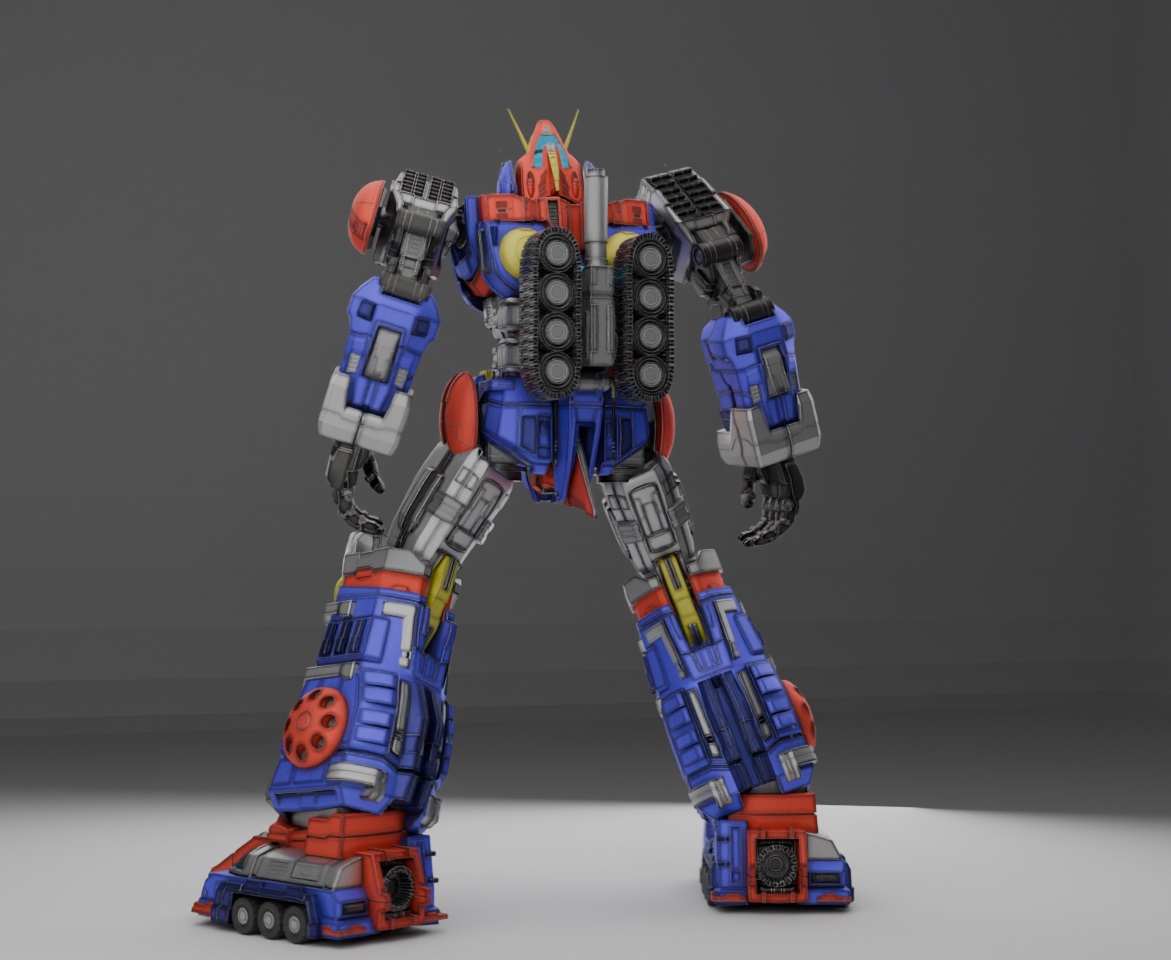 gogosparking's tweet photo. #後姿の美学 ダンクーガを真似て、戦車砲を標準にしてみている。 #blender #b3d #コンバトラーV #Combattler https://t.co/XyZoA86nOu
