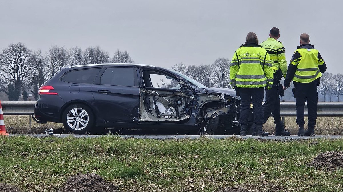 Ongeval met gewonde hoogzwangere vrouw op A18