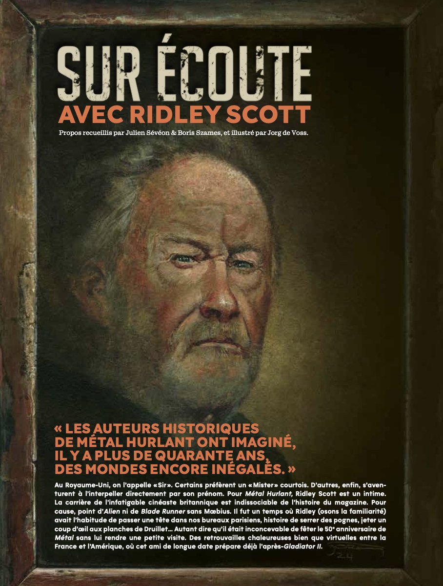 Hier le spécial 50 ans de <a href="/_MetalHurlant/">Métal⚡Hurlant</a> a été publié ! J’ai eu la chance de rencontrer le groupe Justice ainsi que le grand Ridley Scott ! Je crois que c’est le meilleur numéro depuis ma prise de poste, merci a la dream team des pigistes ! Longue vie à Métal Hurlant.
