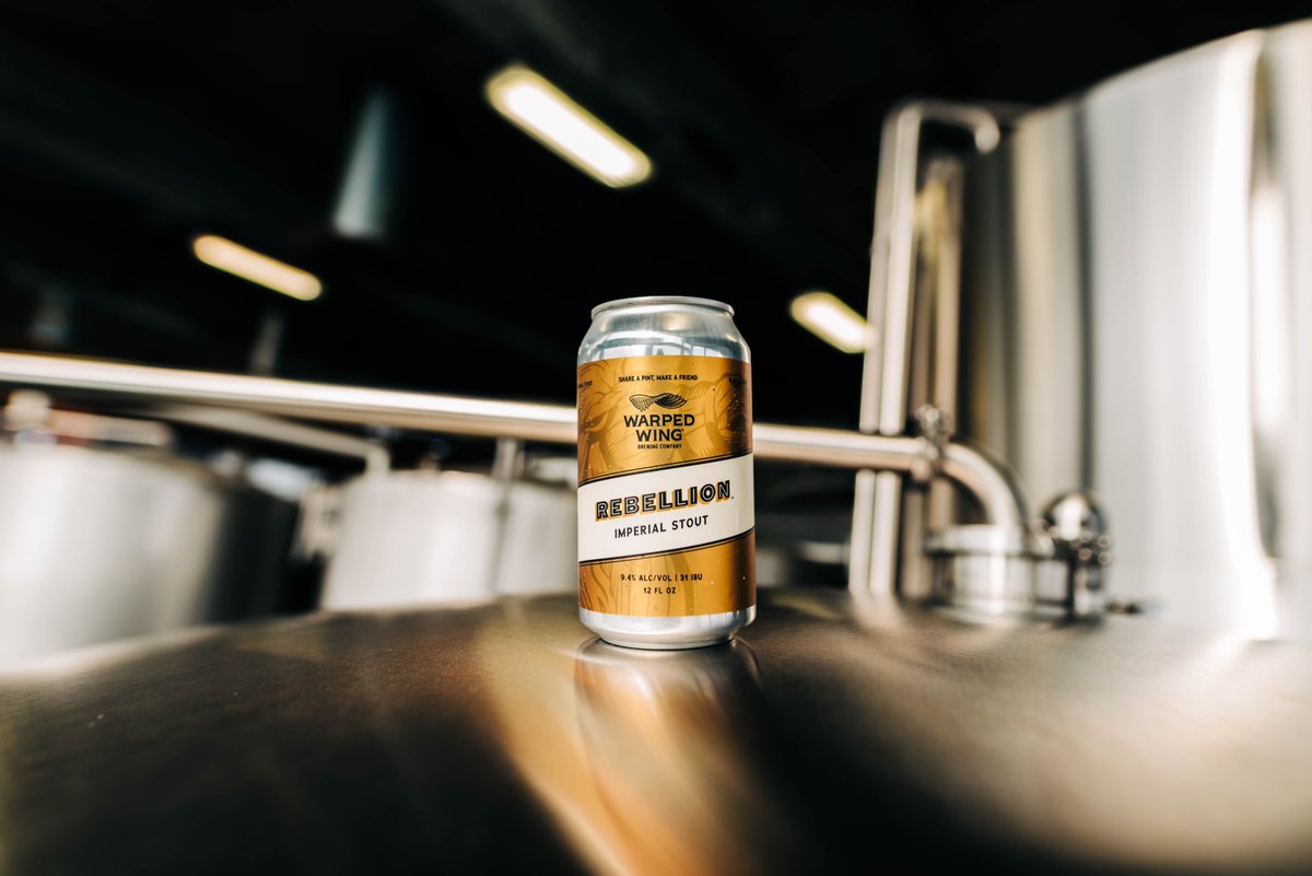 The origin.
Where it all began.
Our classic Imperial Stout.

#Rebellion #ImperialStout launches for the first time in cans this Friday, February 21st!

9.4% ABV  |  31 IBU  |  $12.99 4pk cans

#warpedwing #shareapintmakefriend #daytonohio #ohio #dayton

facebook.com/events/1816528…