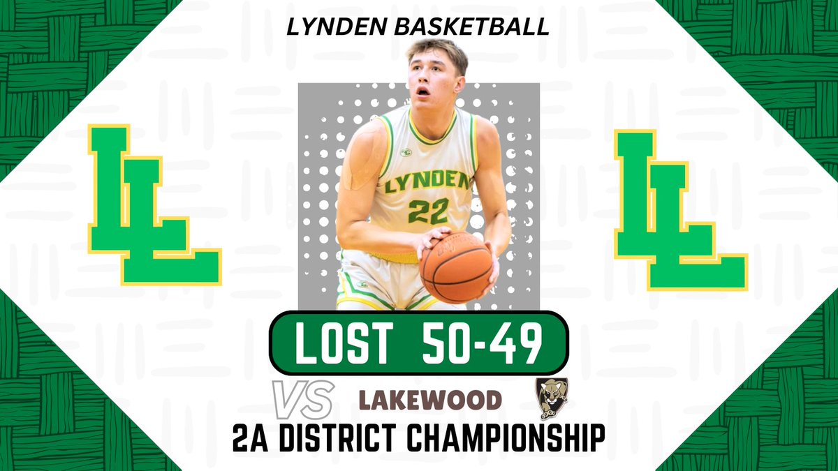 Lynden Boys Basketball (@lhslionbhoops) on Twitter photo 2A District Championship
The Lions (23-1) lost to the Cougars 50-49
Brant Heppner: 19pts - 6rebs - 5asts
<a href="/BrantHeppner/">Brant Heppner</a>
Spencer Adams: 9pts - 9rebs
Ty Jorgenson: 6pts - 5rebs
<a href="/TyJorgenson4/">Ty Jorgenson</a>
Gordy Bedlington: 4asts
<a href="/GordyBedlington/">Gordy bedlington</a> 2A District Championship
The Lions (23-1) lost to the Cougars 50-49
Brant Heppner: 19pts - 6rebs - 5asts
<a href="/BrantHeppner/">Brant Heppner</a>
Spencer Adams: 9pts - 9rebs
Ty Jorgenson: 6pts - 5rebs
<a href="/TyJorgenson4/">Ty Jorgenson</a>
Gordy Bedlington: 4asts
<a href="/GordyBedlington/">Gordy bedlington</a>