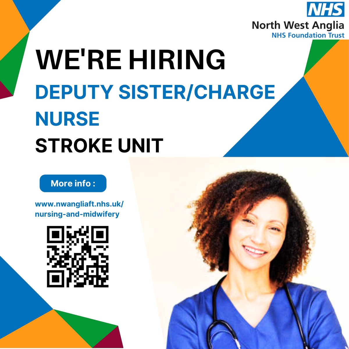 NWAFT_jobs's tweet image. ✨ Caring for people at their most vulnerable is truly rewarding. As a #StrokeNurse @PboroCityHosp, you’ll lead a passionate team making a real difference in acute stroke care.
Join #TeamNWAngliaFT! tinyurl.com/2ur9syac
#NursingCare #HealthcareLeadership #StrokeCare @NHS_Jobs