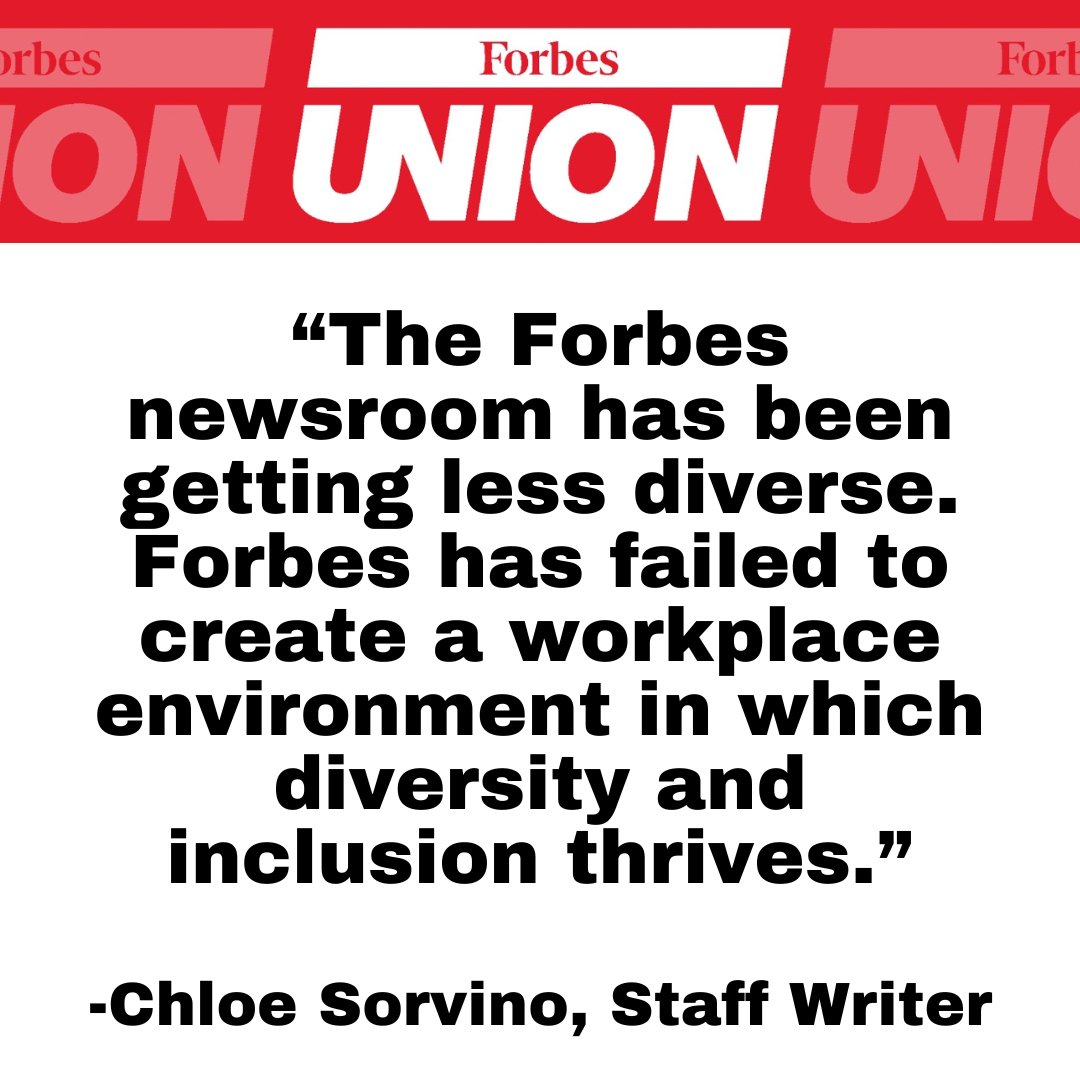 forbesunion's tweet image. Repeat it with us: Diversity is strength. We want a contract where diversity and inclusion at @Forbes aren't just words. #unionstrong