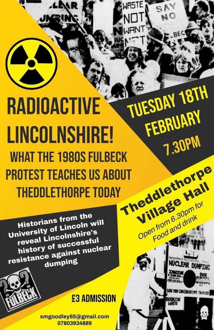 ULHistory's tweet image. On 18 February Lincoln historians Jon Coburn, Tom Bishop, and Adam Page initiated a new community heritage project, “Radioactive Lincolnshire!” on the history of resistance to nuclear waste sites in the county
